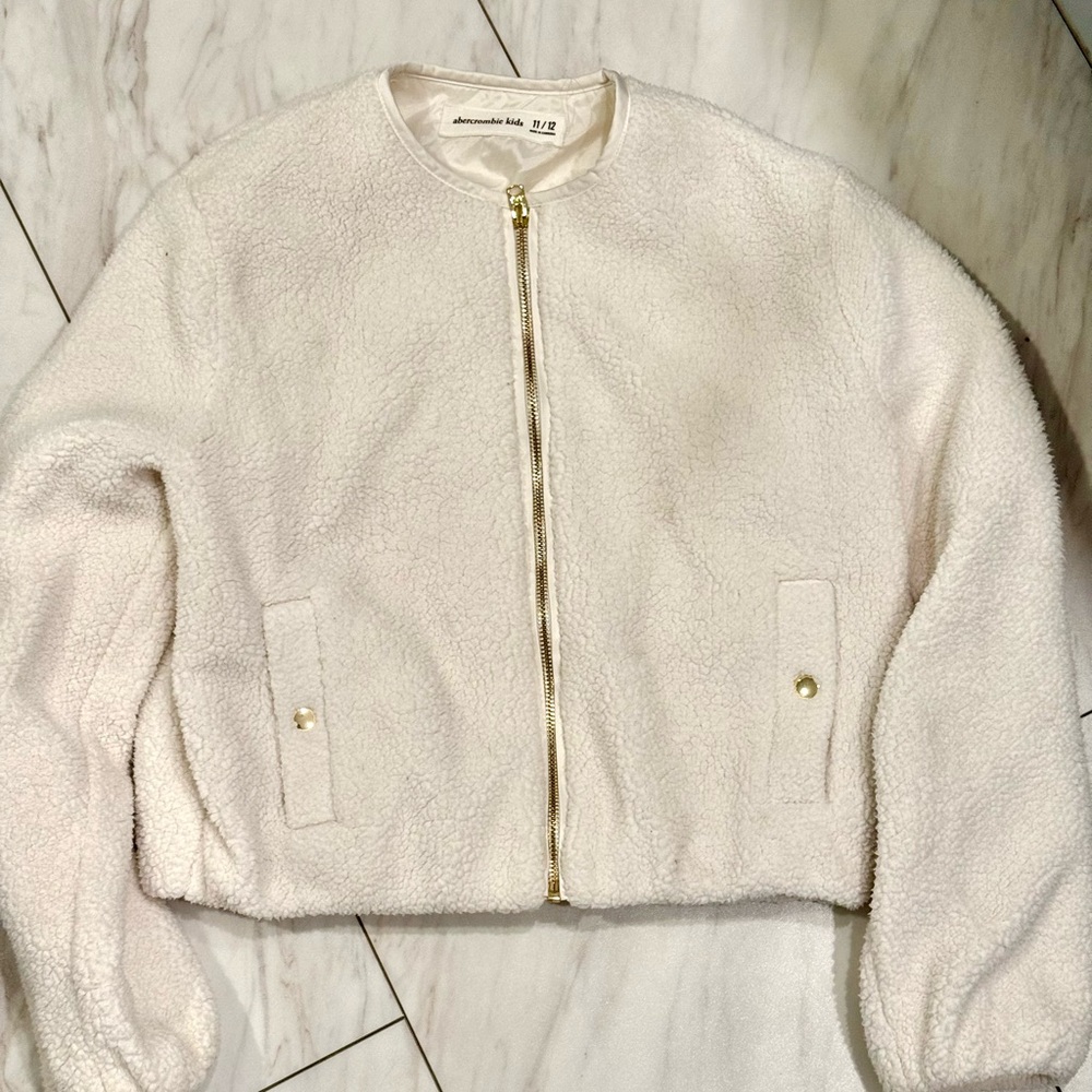 Abercrombie Kids Cream Teddy Jacket